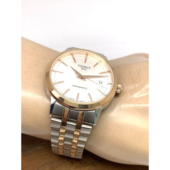 Tissot Swissmatic Men's Watch Swiss Automatic Rose Gold Silver T1294072203100 - Picture 6 of 14